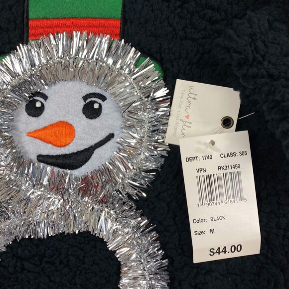 Ugly Christmas Sweater Medium Teddy Fleece Tinsel Snowman Funny Party Top NEW - Picture 3 of 7